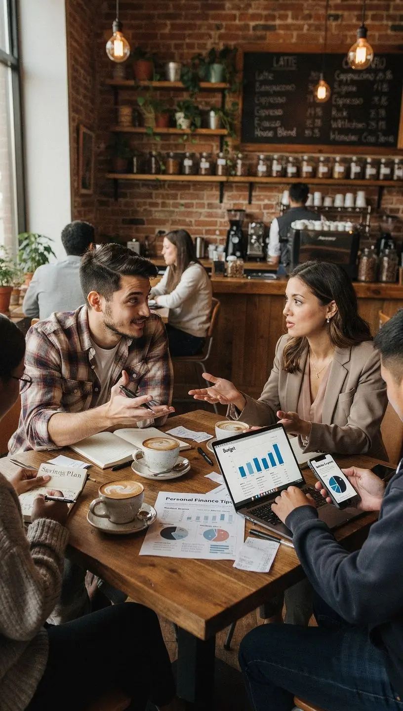 Ein Lehrer, der vor einer Tafel steht und den Teilnehmern wichtige Konzepte der persönlichen Finanzverwaltung erklärt.