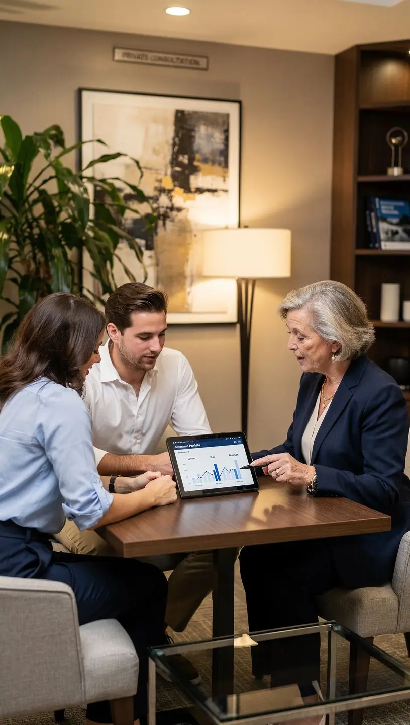 Ein Lehrer, der vor einer Tafel steht und den Teilnehmern wichtige Konzepte der persönlichen Finanzverwaltung erklärt.